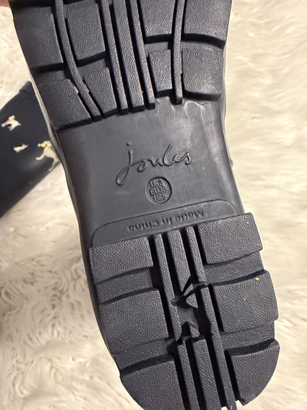 Joules Black Rain Boots with Dog Print and Red Trim size 5 brand new with tag - Picture 12 of 12